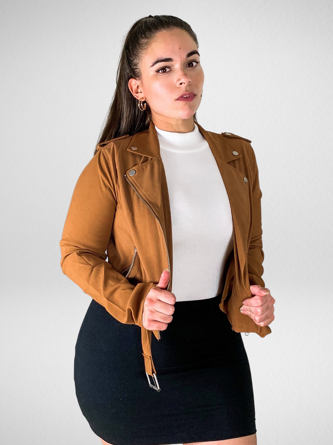 Falling For You Camel Moto Jacket