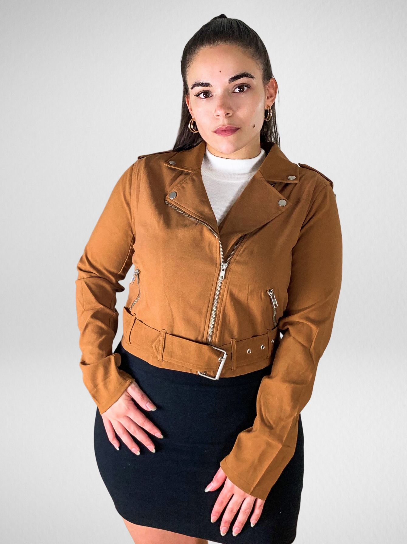 Falling For You Camel Moto Jacket