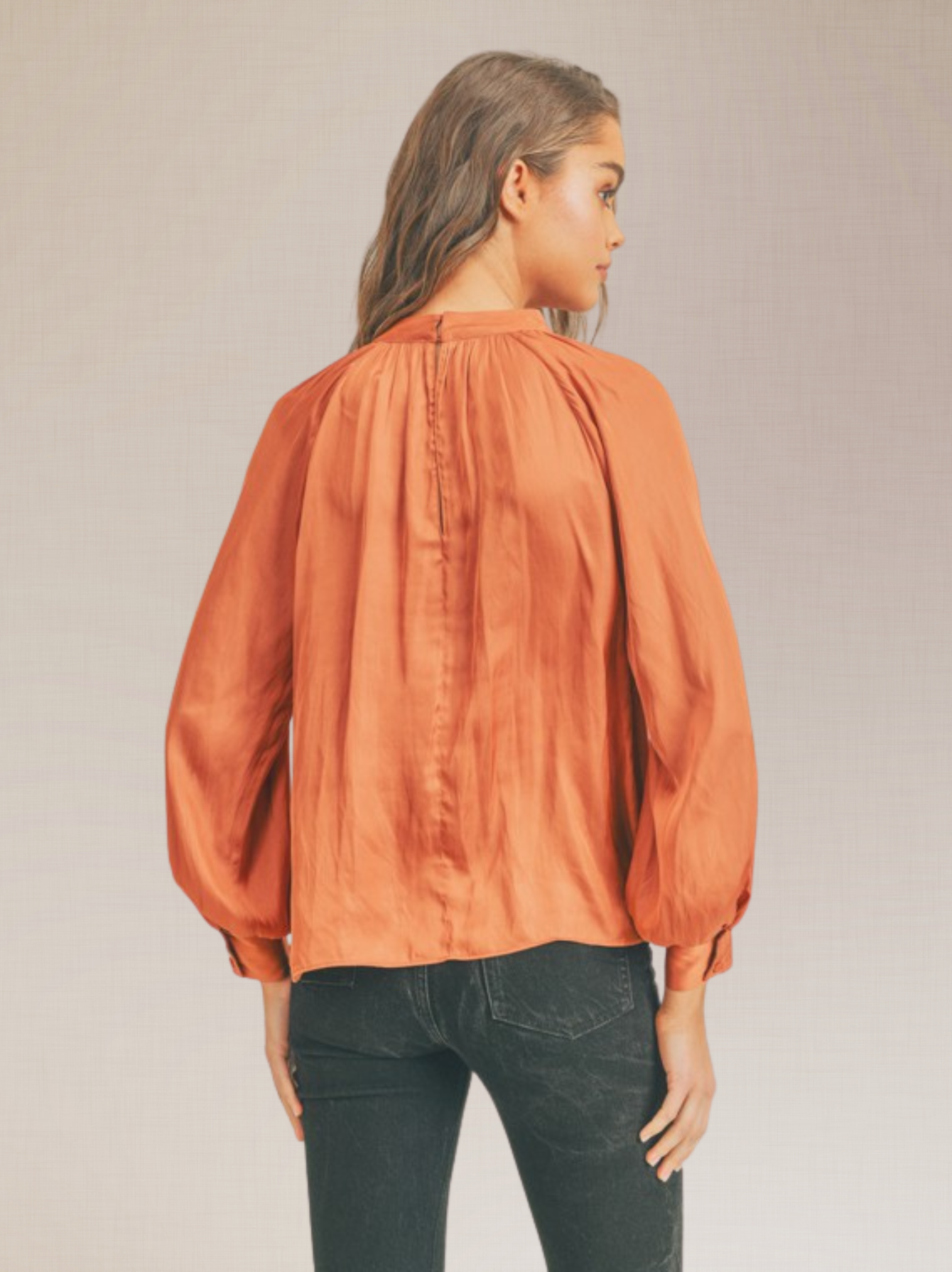 Pumpkin Spice Satin Clay Blouse