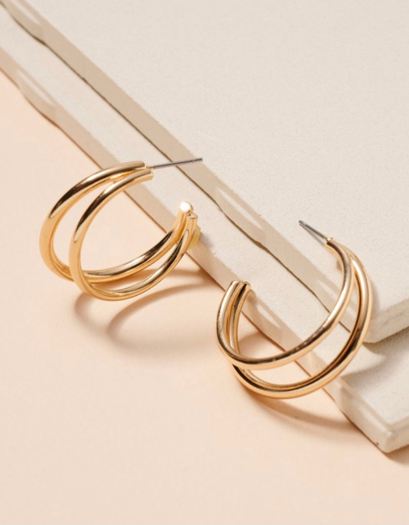 Double Up Hoop Earrings
