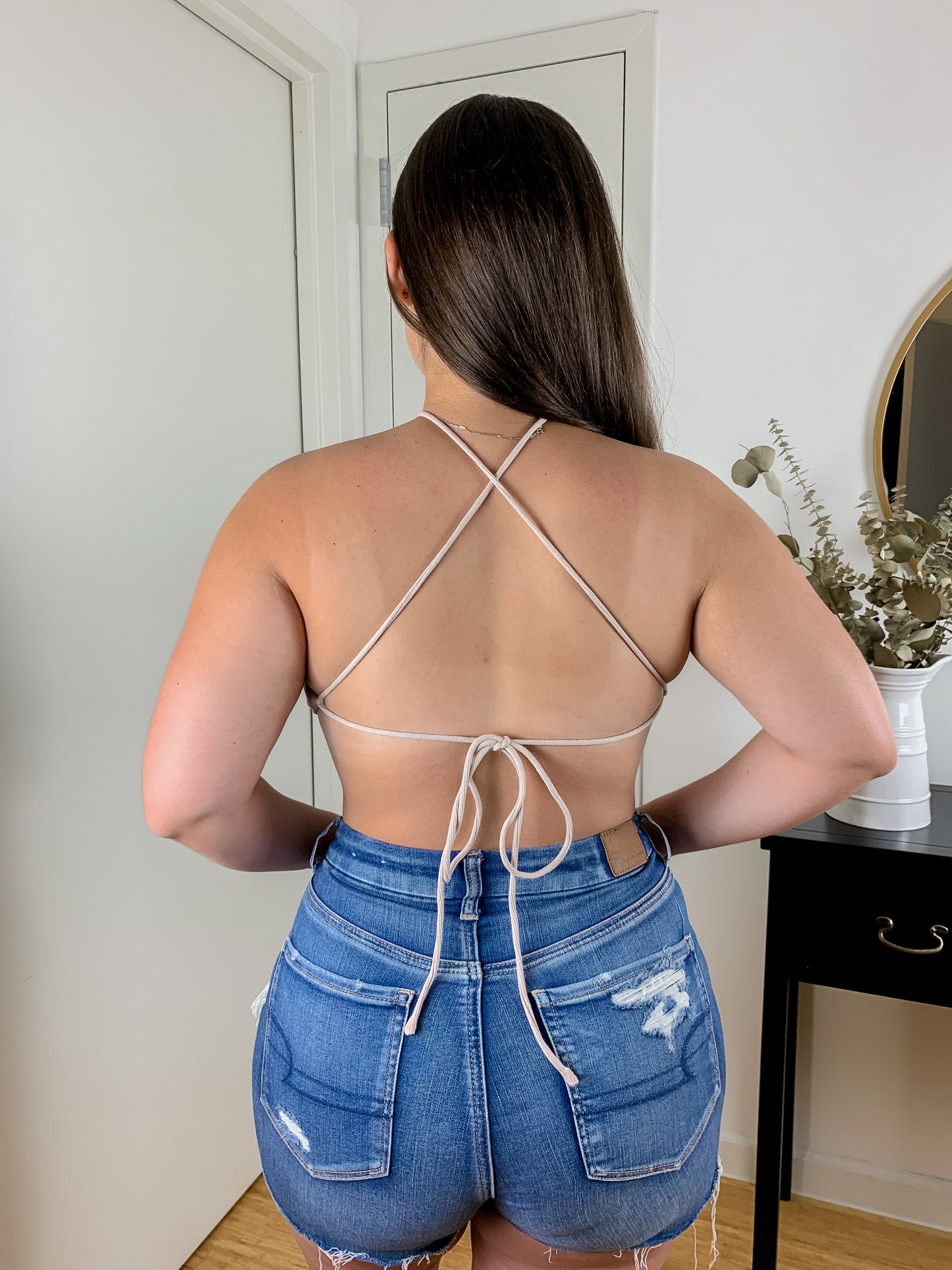 Taking Chances Sand Crop Top
