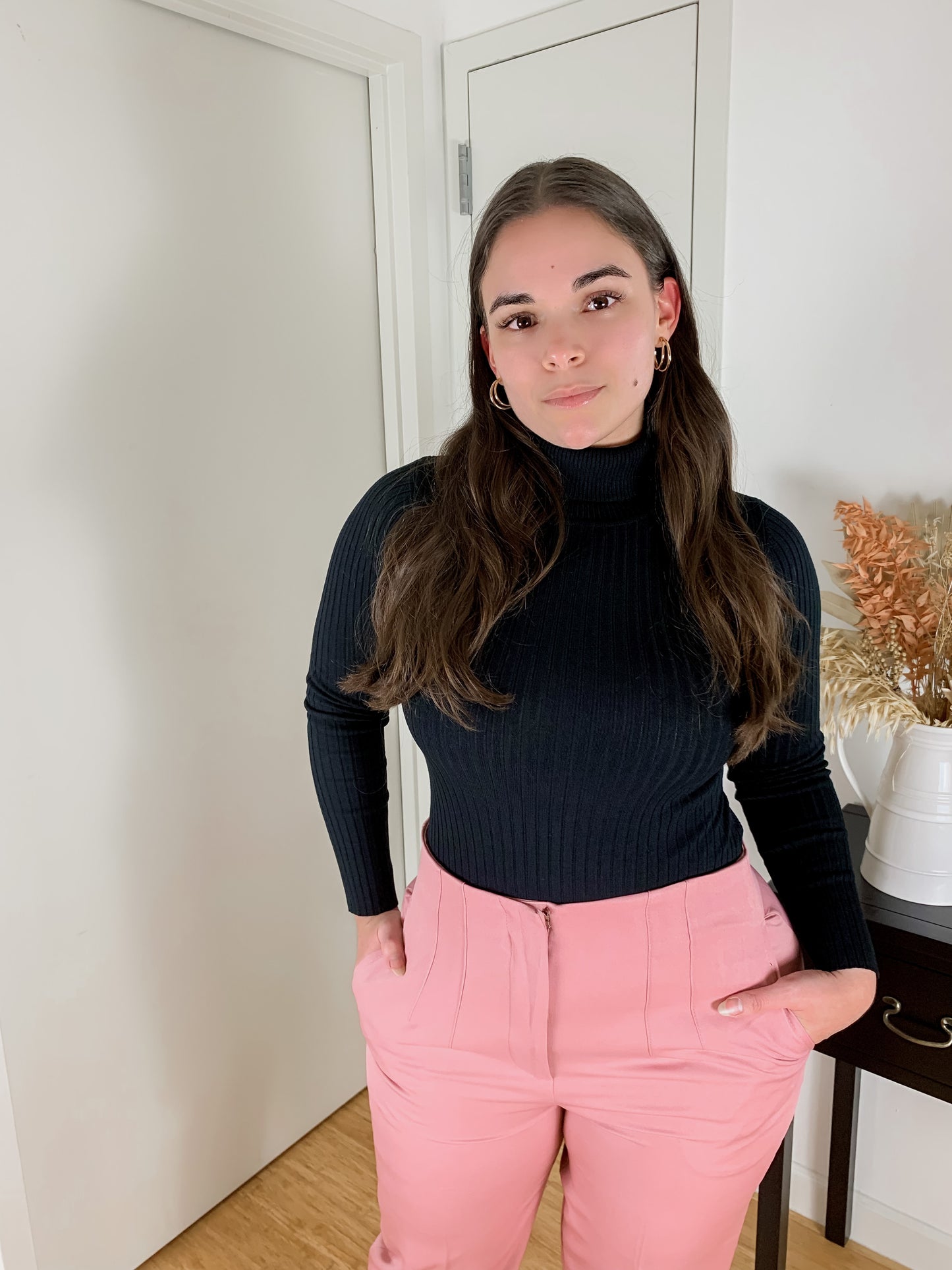 On Me Black Turtleneck Bodysuit