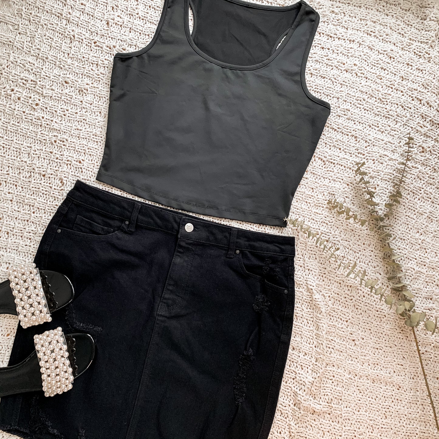 On The Edge Plus Size Denim Mini Skirt