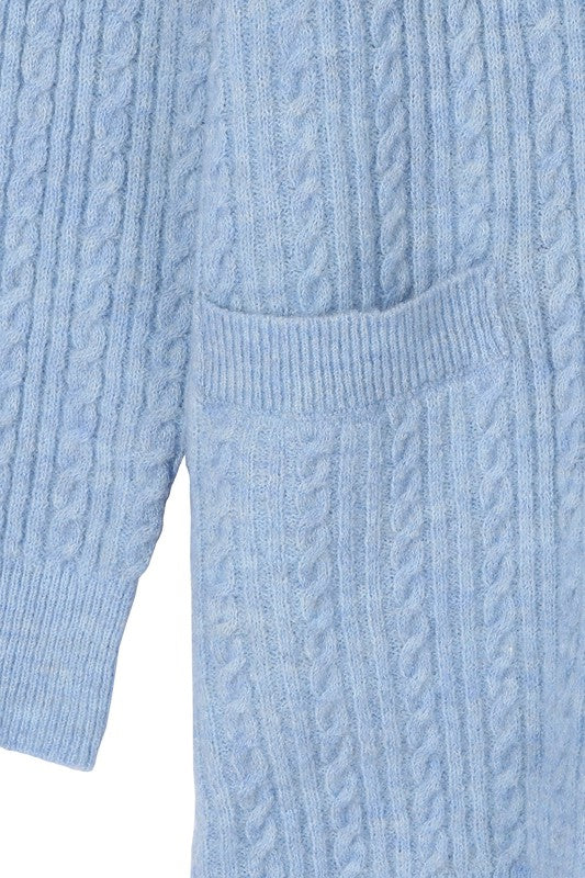 Feeling Blue Cable Knitted Cardigan