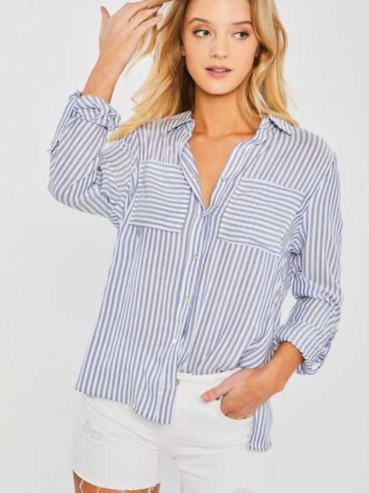 Your Fave Striped Button-Up Shirt