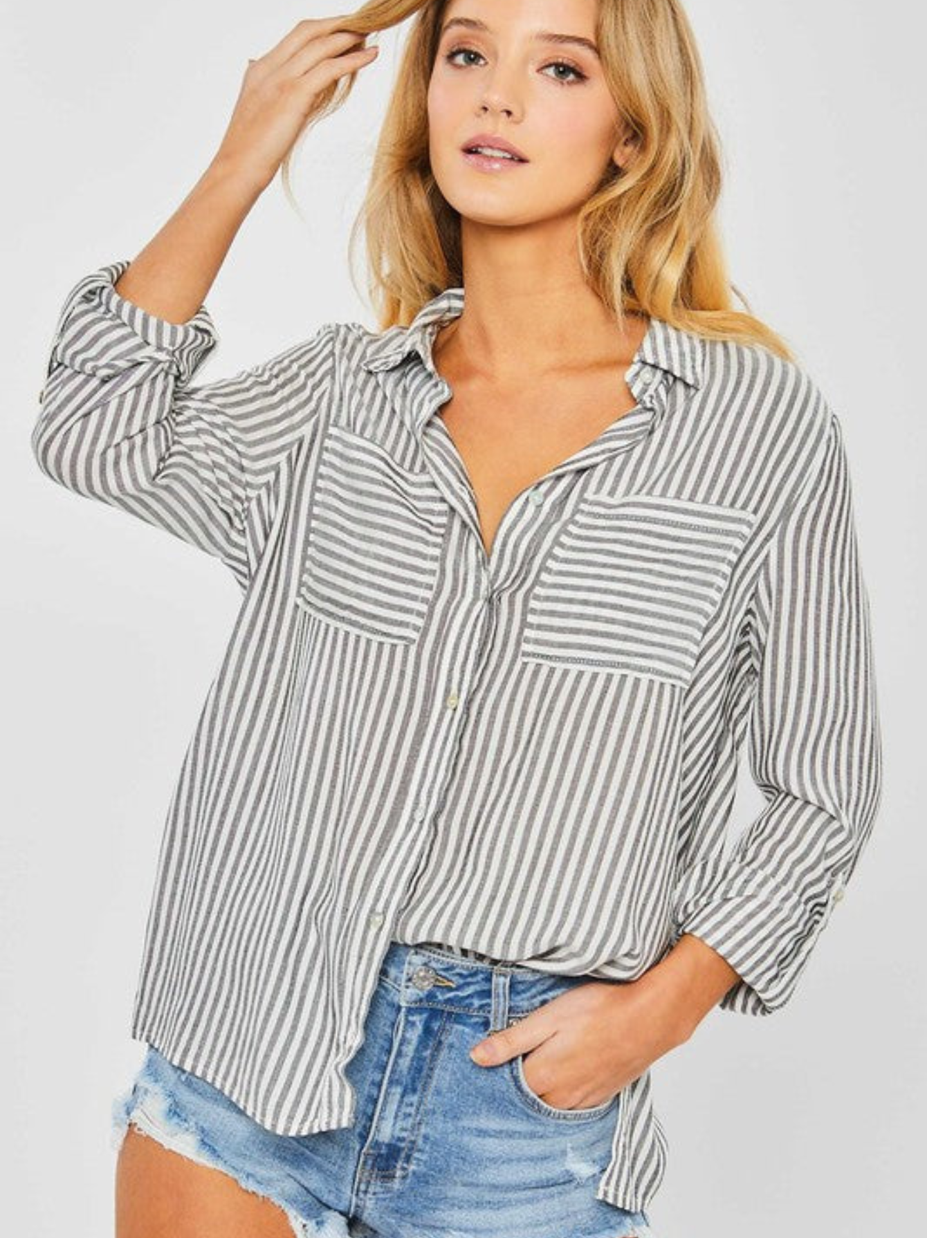Your Fave Striped Button-Up Shirt